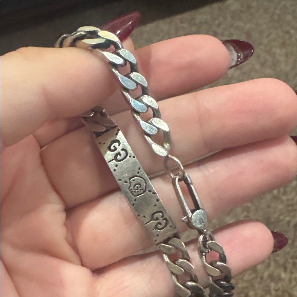 Gucci Sterling Silver GucciGhost Skull ID Chain Bracelet - Picture 4 of 4